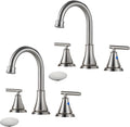 8 Inch Widespread Bathroom Sink Faucet 2-Pack - Brushed Nickel