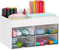 Desktop Organizer Desk Caddy with Drawer and Pen Holders - Compact