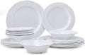 LEHAHA Basic White Melamine Dinnerware Set, 18 Piece - Durable