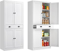 Metal Kitchen Pantry Cabinet 71ft Tall Storage Cupboard - Clean White