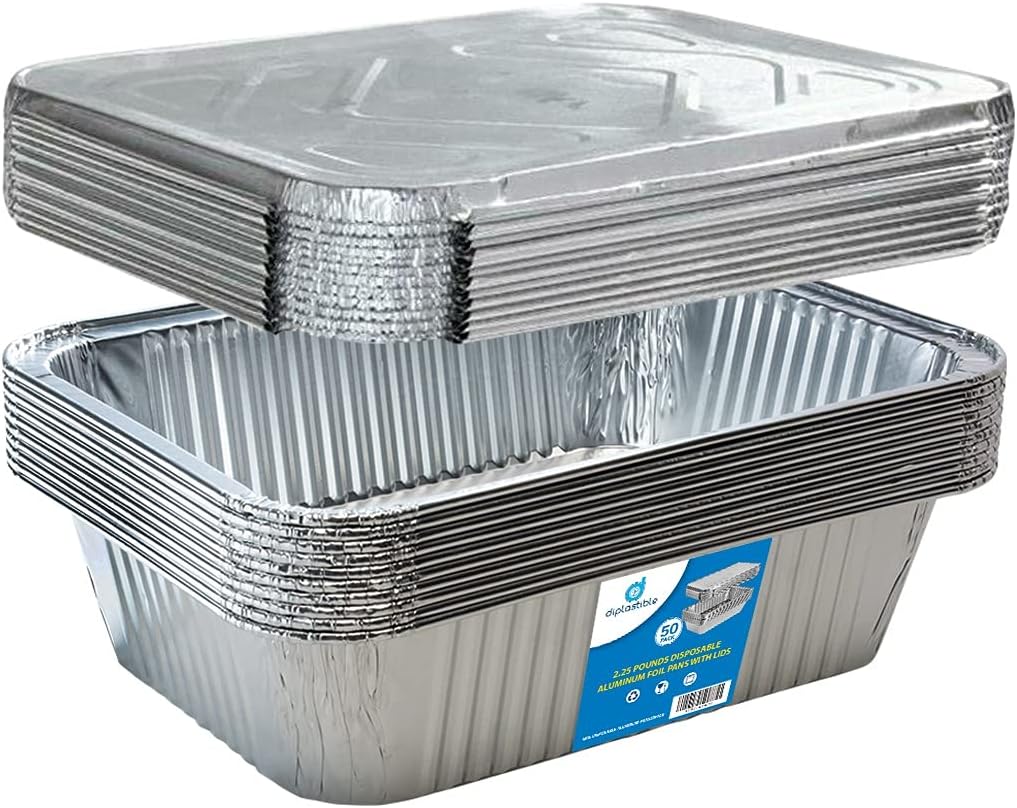 Diplastible Oblong Disposable Aluminum Pans - Perfect for Food