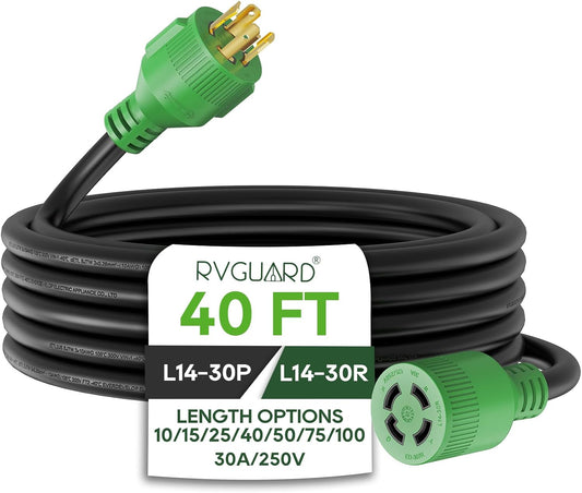 RVGUARD 4 Prong 30 Amp Generator Extension Cord for Power Needs