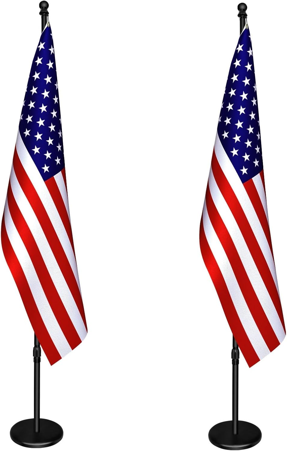 Indoor Flagpole with Base for 3X5 USA Flag - 6FT to 8FT