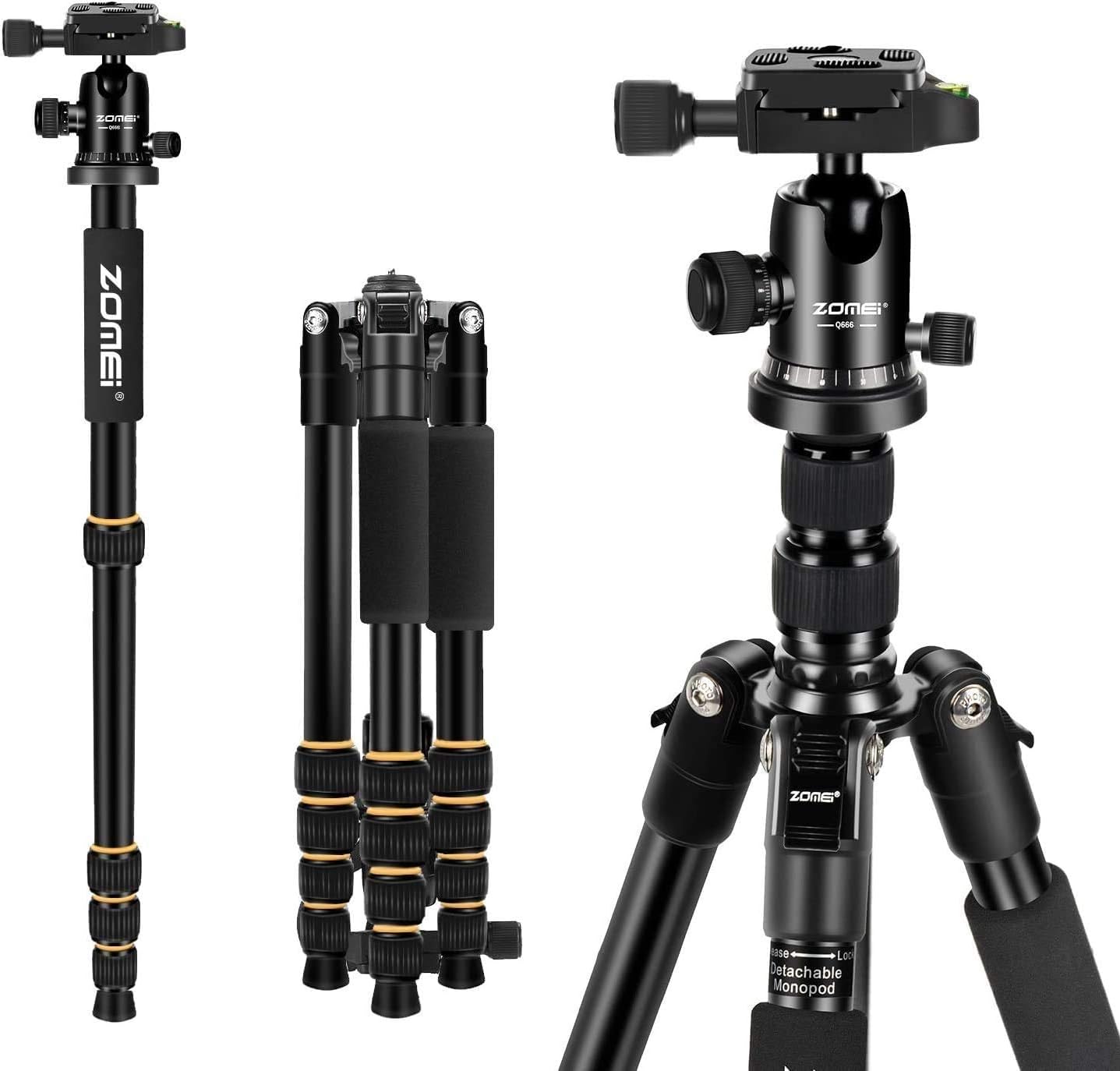 ZOMEi 62in Lightweight DSLR Tripod with Ball Head and Case