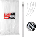 REZOSY 8 Zip Ties 100 Pack Strong 40 lbs - Indoor/Outdoor Use