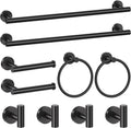 Matte Black Towel Bar Set 10 Pieces - Sleek SUS304 Bathroom Hardware