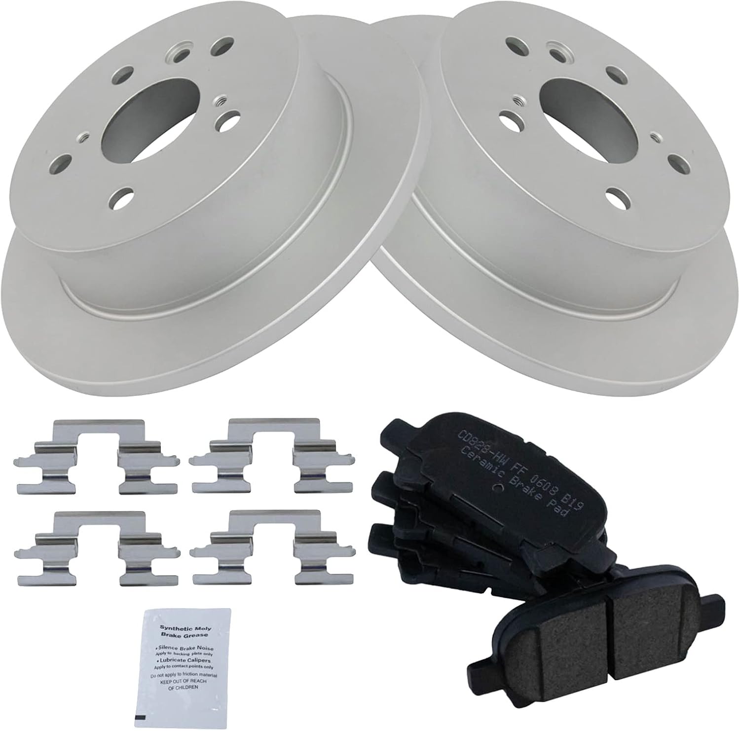 TRQ Rear Brake Pad & Rotor Kit for Toyota Avalon and Camry
