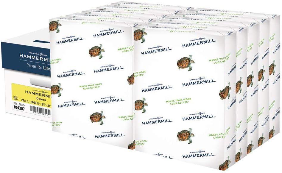 Hammermill Colored Paper 24 lb Canary Yellow 8.5 x 11 for Printing