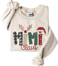 Christmas Claus Embroidery Sweatshirt for Women - Custom Nickname Gift