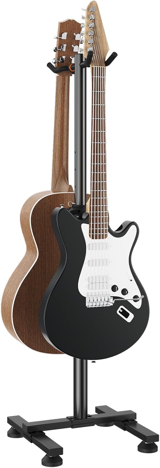 Heavy Duty Adjustable Guitar Stand for 2 Guitars, FH-S2 Black