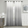 Ombre Window Curtain Panel Linen Gradient Drapery - Light Filtering