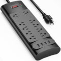 Power Strip 6ft Surge Protector with 10 Outlets and 4 USB - Compact