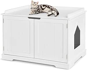 Tangkula Cat Litter Box Enclosure for Privacy and Style