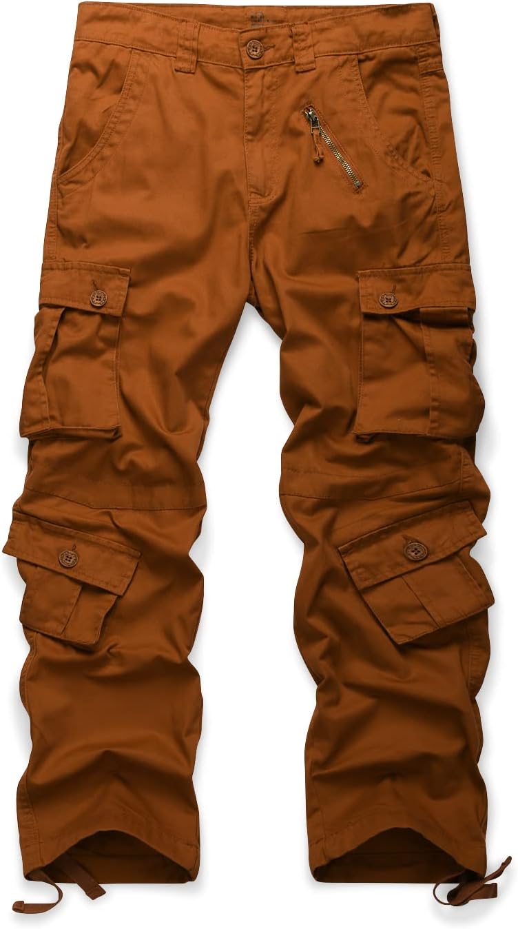 OCHENTA Men's Cotton Casual Cargo Pants for Tactical Comfort