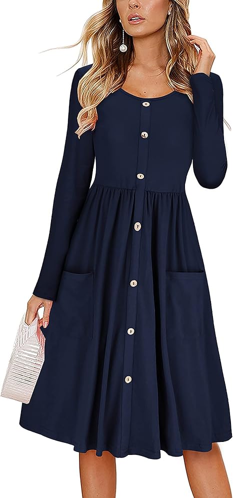 KILIG Women's Summer Casual Sundress with Pockets for Comfort