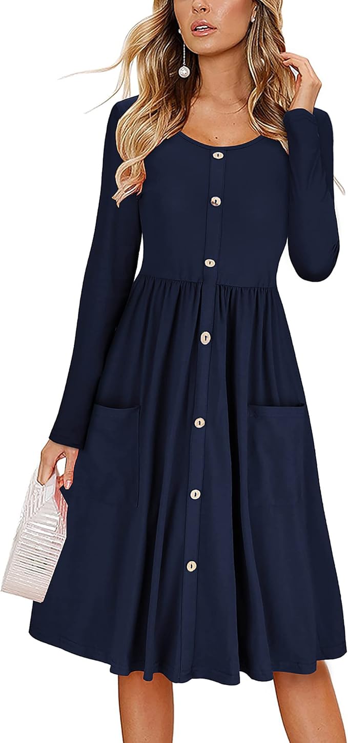 KILIG Women's Summer Casual Sundress with Pockets for Comfort