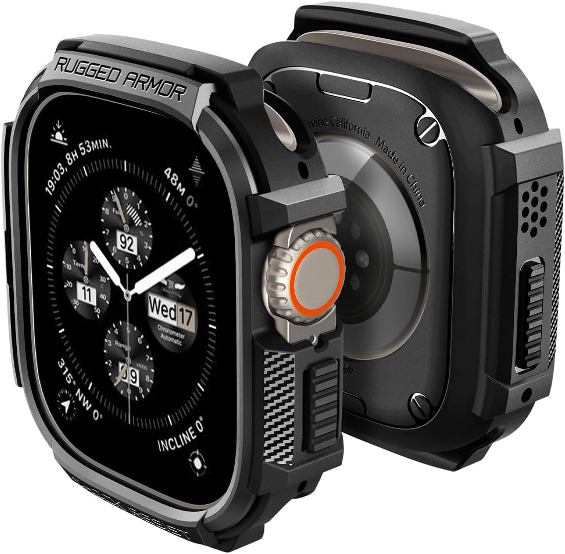 Spigen Black Rugged Armor Apple Watch Ultra Case