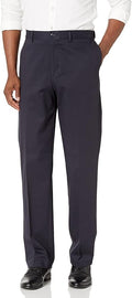Men's Flat Front Stretch Chino Pants with Expandable Waistband - 30-40