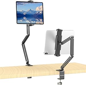 VIJIM iPad Tablet Holder for Bed or Desk - Adjustable Arm Mount