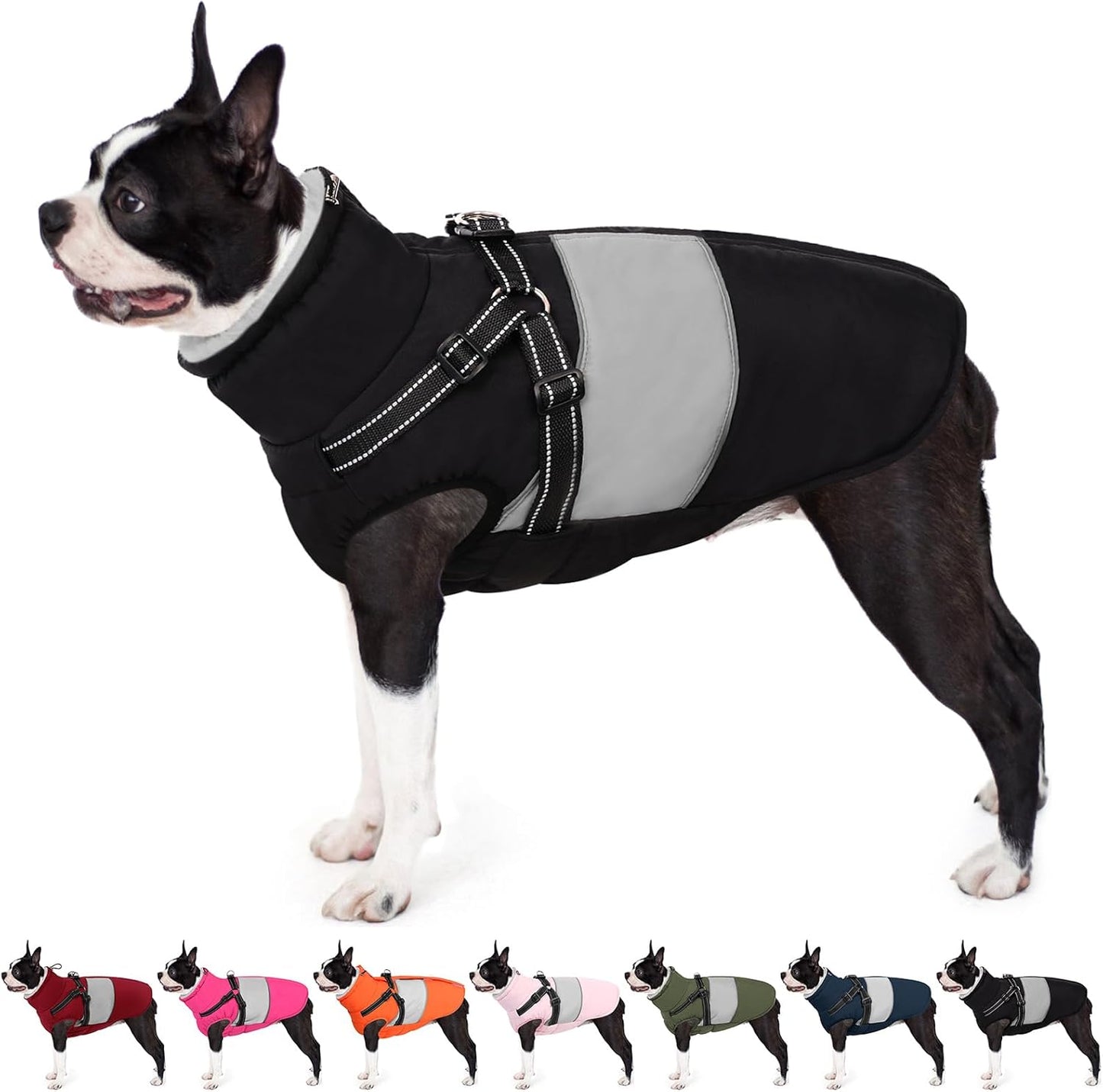 AOFITEE Small Dog Coat with Harness Built in for Winter Warmth