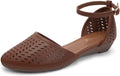 MaxMuxun Womens Roman Ankle Strap Cage Closed Toe Flat Sandals Women's