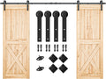 SMARTSTANDARD 10FT Double Barn Door Hardware Kit - Heavy Duty Track