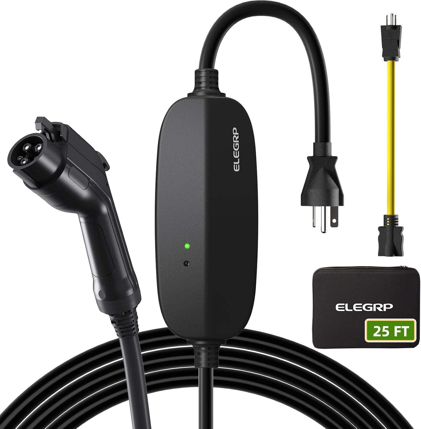 ELEGRP Level 1/2 EV Charger with 25FT Cable for All EVs