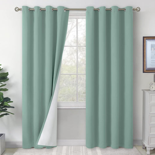 BGment Green Living Room Curtains 84 Inch Long for Darkening