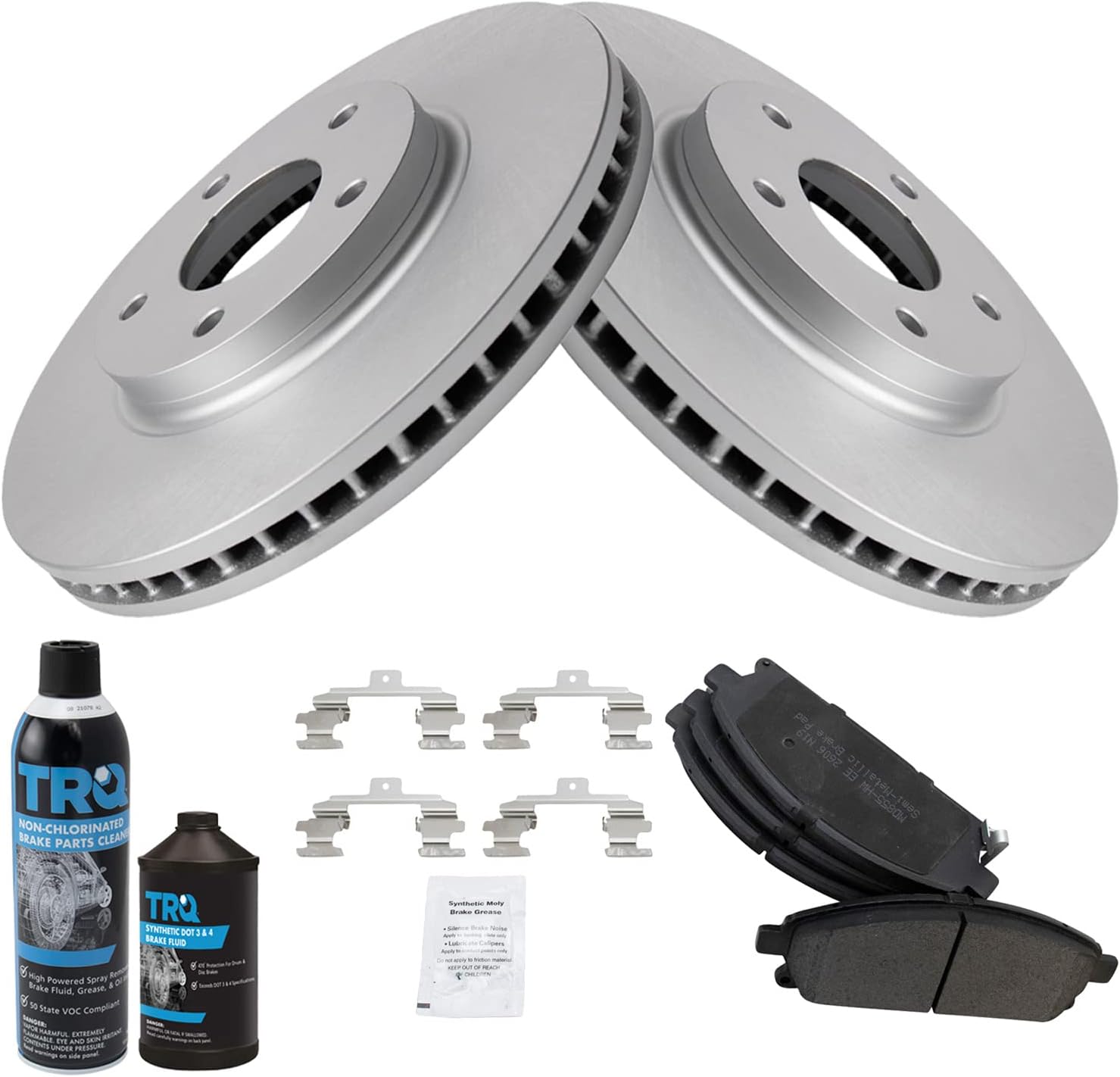 TRQ Front Brake Pad & Rotor Kit for 2004-2009 Nissan Quest