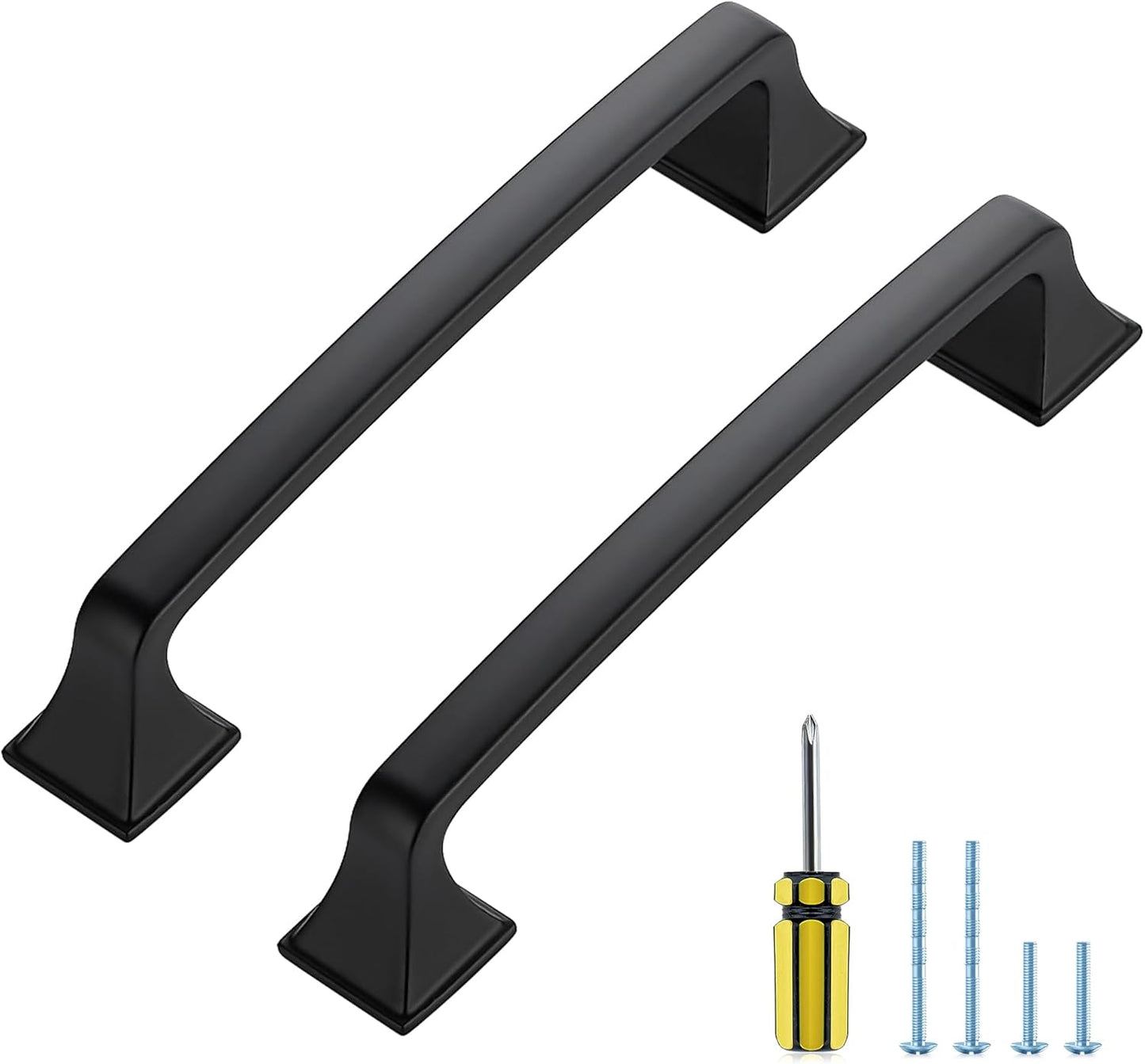 30 Pack 5 Inch Hole Center Black Cabinet Pulls for Kitchen Use