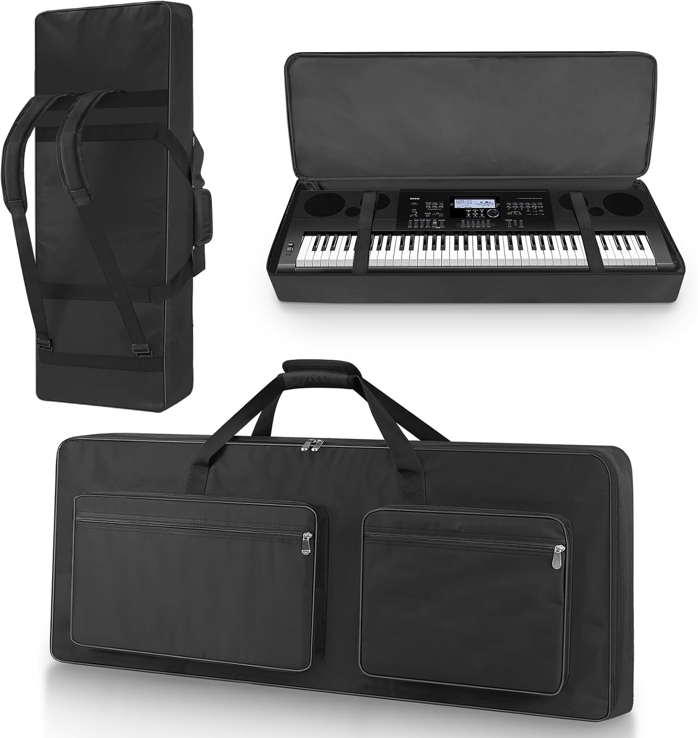 73-76 Key Piano Keyboard Case with Padded Protection and Straps