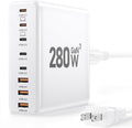 280W USB C Charger Block 8-Port Charging Station - Compact 65W+ Power