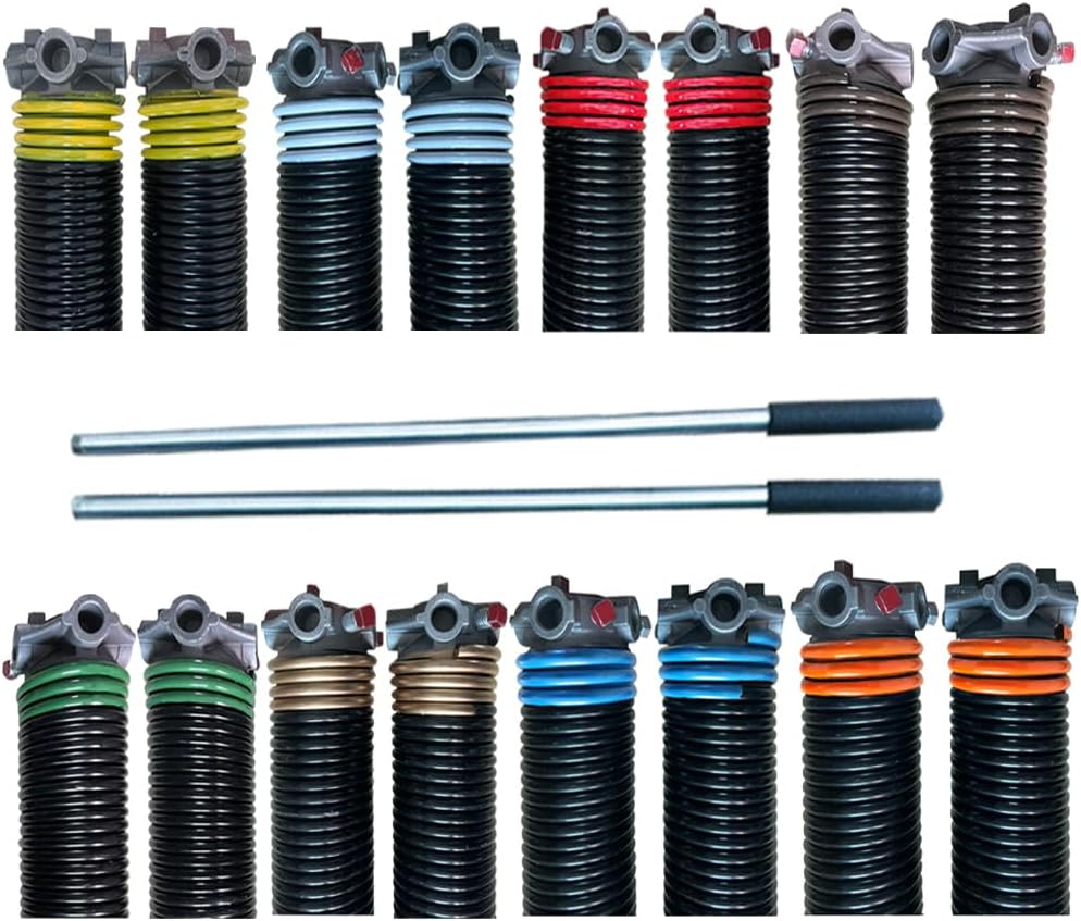 Pair of 2 in Garage Door Torsion Springs with Winding Bars