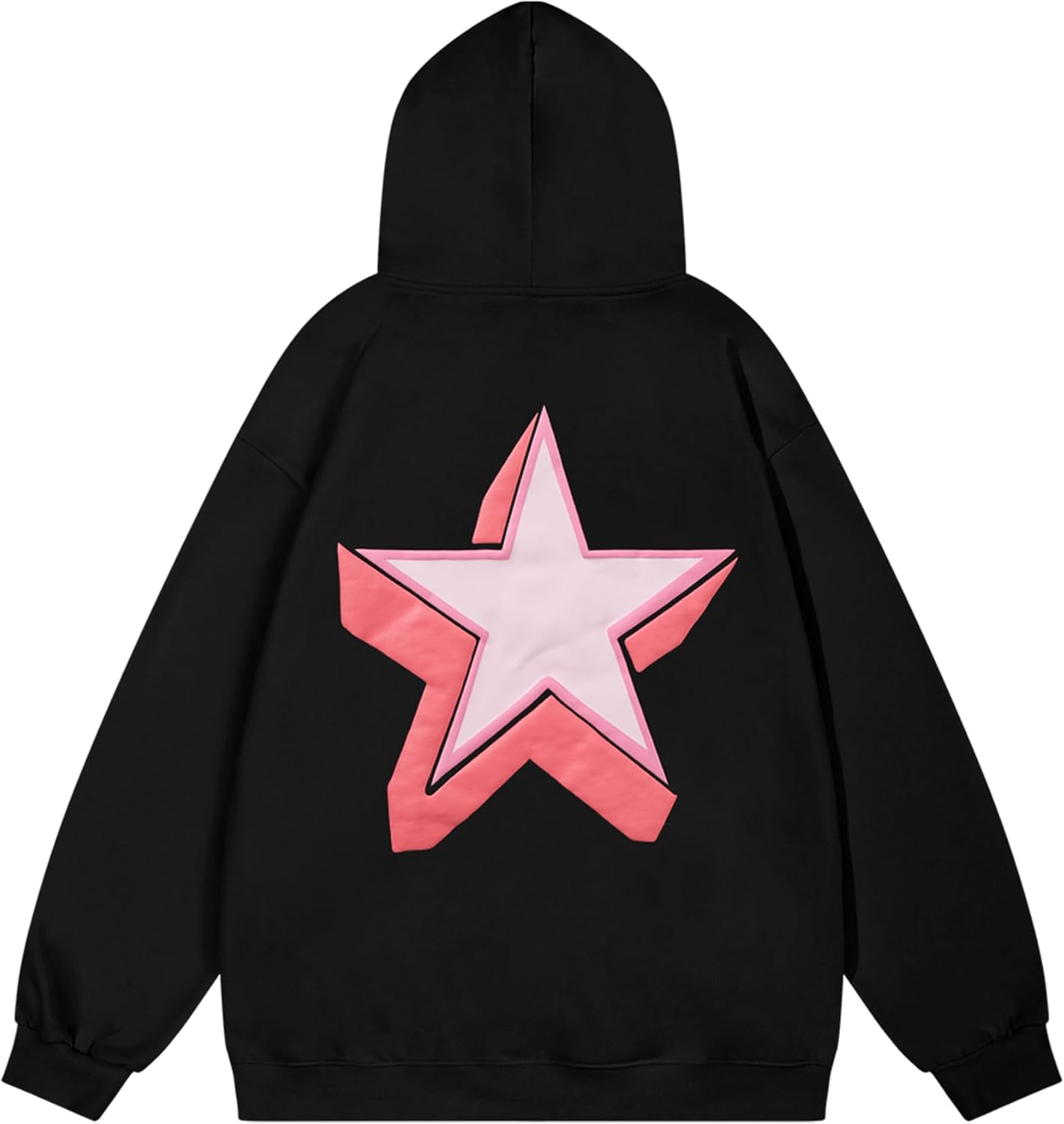 Aesthetic 90s Crewneck Sweatshirt with 3D Star Print Design