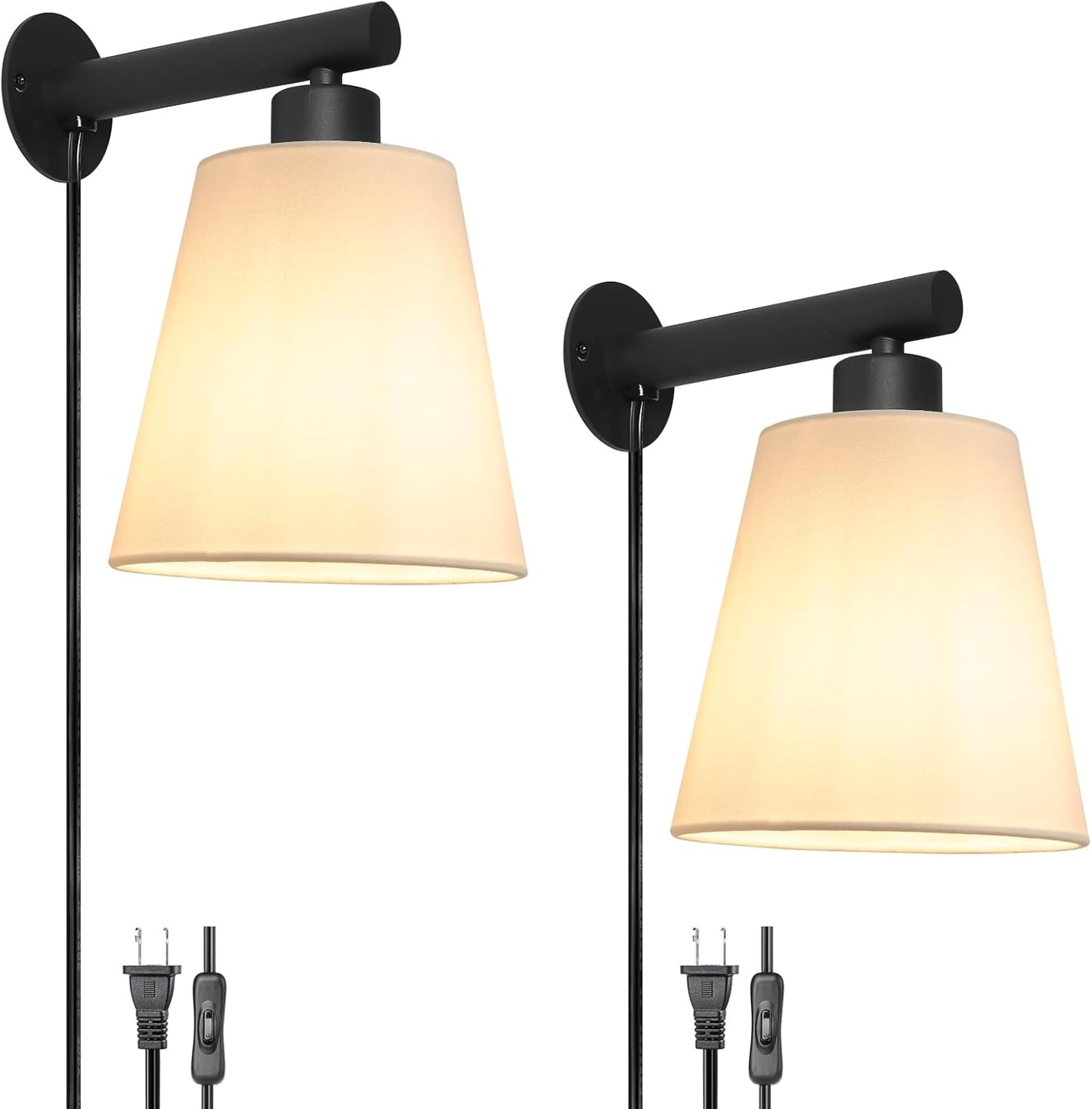 Plug in Wall Sconces Set of Two for Elegant Home Lighting