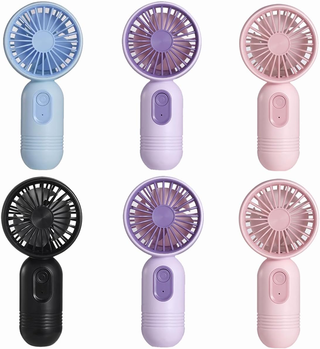 Mini Portable Fan 6 Pack - Cute Handheld Battery Operated Fans