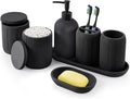 Bathroom Accessories Set 7-Piece Resin Bathroom Set - Modern Black