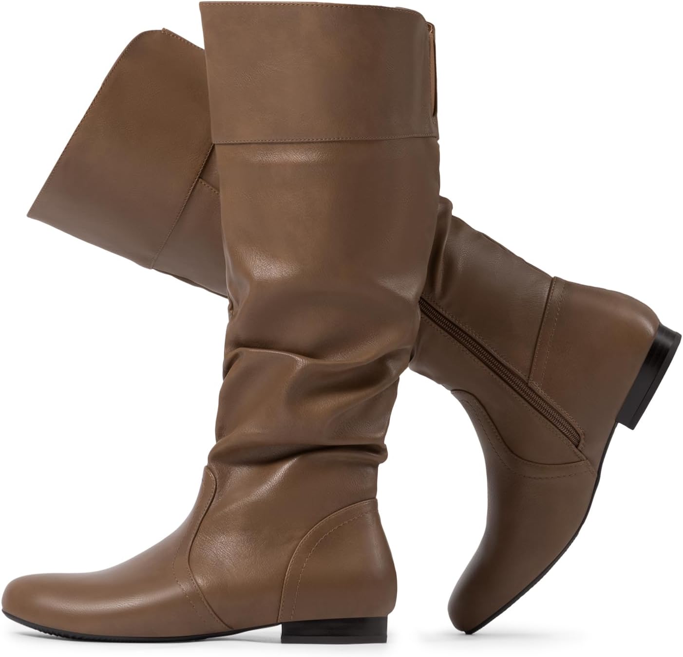 Wide Calf Knee High Pull On Boots for Women - Stylish Comfort