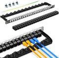 0.5U 24Port Cat6 Keystone Patch Panel - Space-Saving 19-in Rack