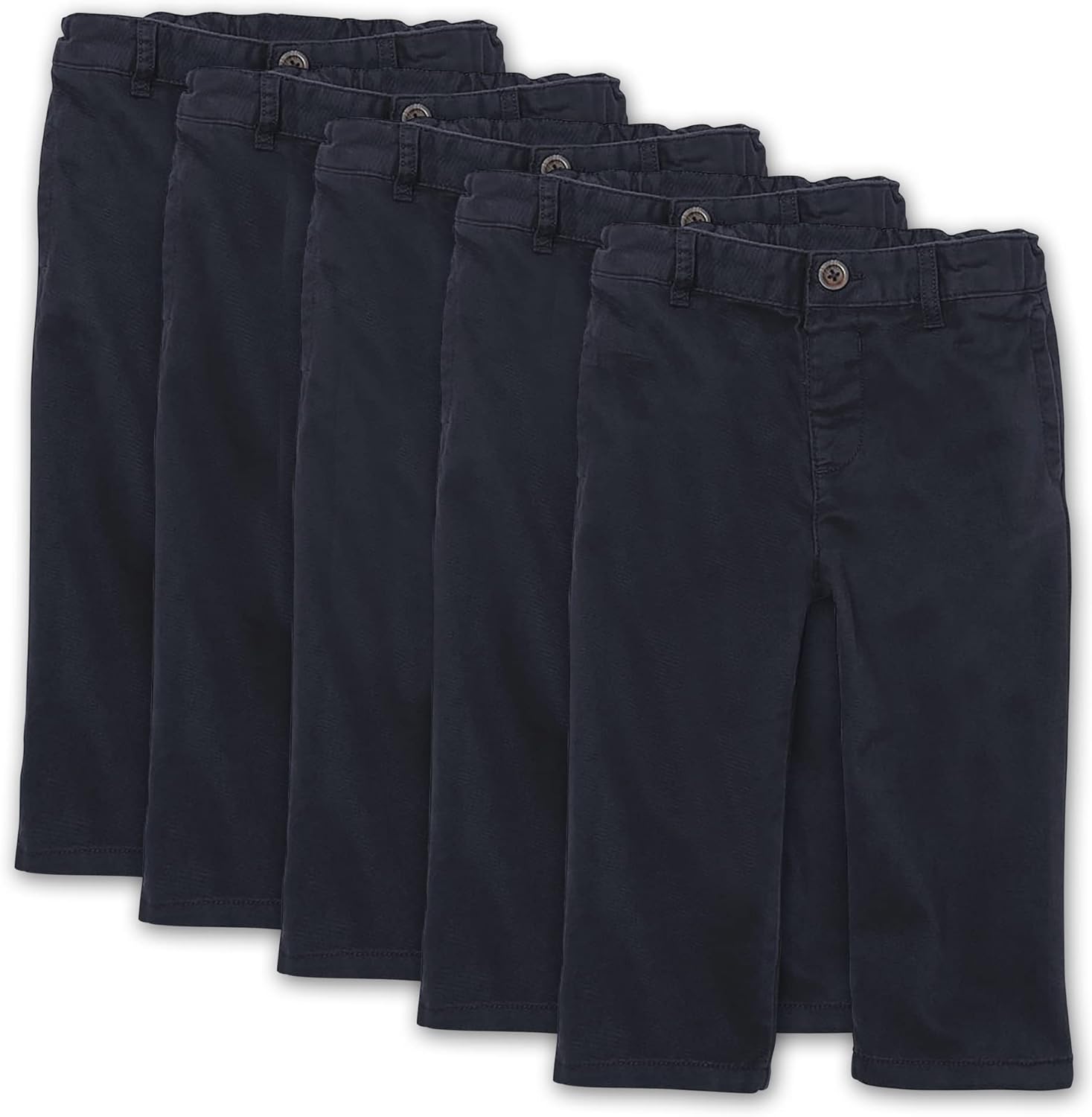 Toddler Stretch Relaxed Straight Chino Pants for Kids - 4-Pack