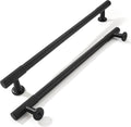 8 Inch Hole Center Matte Black Cabinet Pulls 10 Pack - Heavy Duty