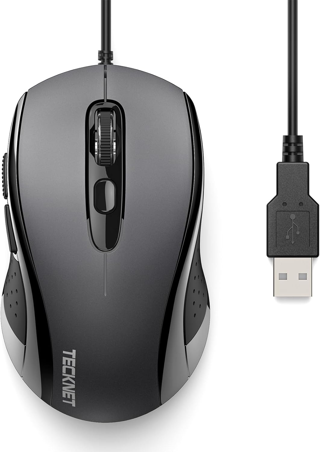 TECKNET 6-Button Wired Mouse - No Battery Needed