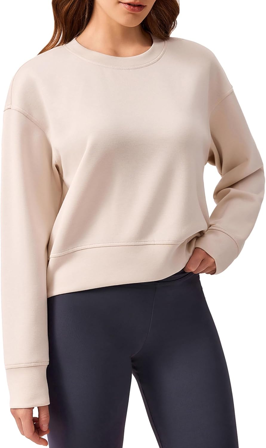 PINSPARK Crewneck Cropped Sweatshirt for Women - Soft & Stylish