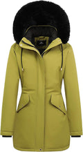 Women's Long Winter Down Coat with Removable Faux Fur Hood - Warm