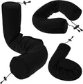 Twist Memory Foam Travel Pillow for Airplanes - Cotton Cover Neck Roll