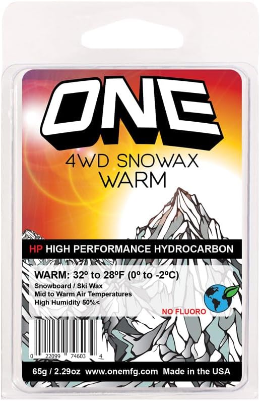 ONEBALL 4WD Snowboard & Ski Wax, Warm & Wet Snow, Tropical Scent