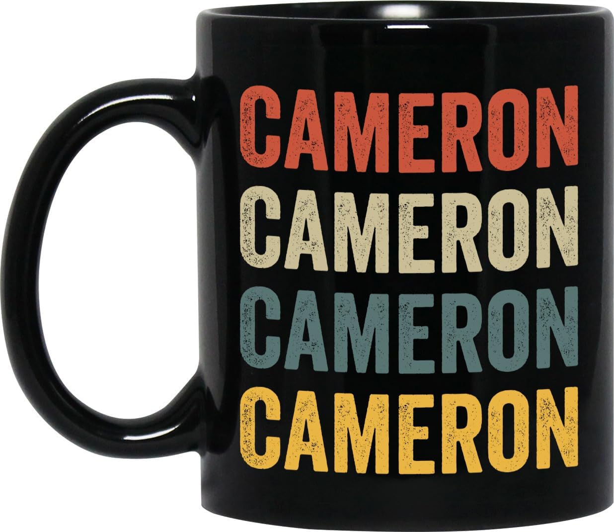 Retro Black Ceramic Coffee Mug - 11oz