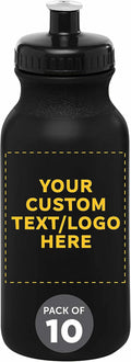 Custom 20 oz. Water Bottles with Push Cap Set of 10 - Personalized