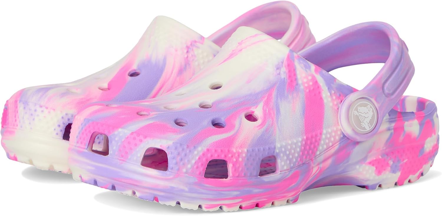 Crocs Kids' Classic Marbled Tie-Dye Clog for Adventurous Play