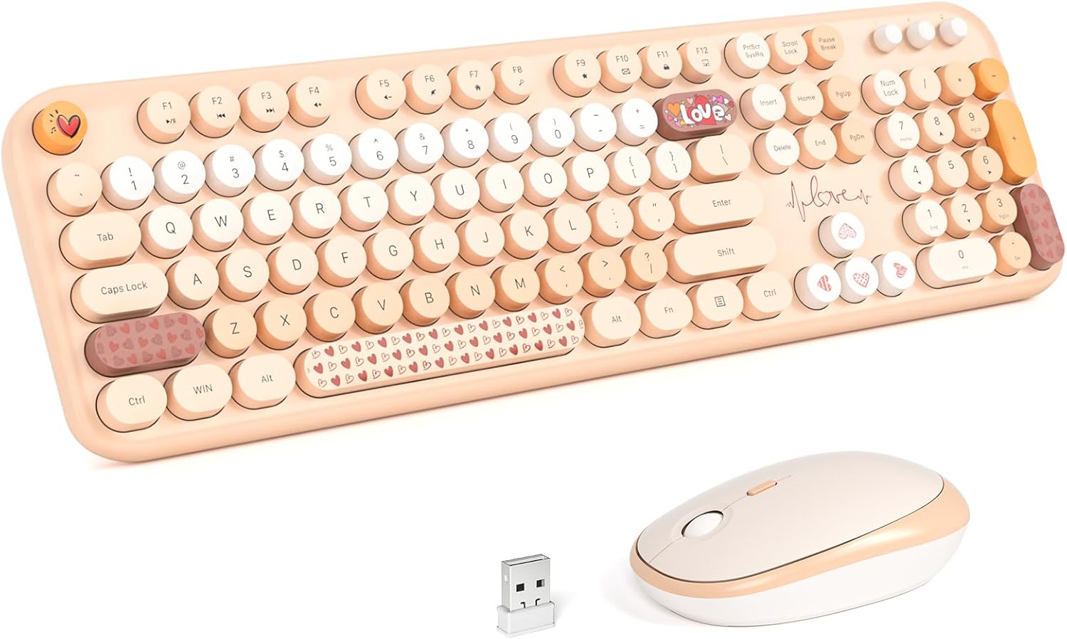 KNOWSQT Wireless Keyboard and Mouse Combo - Milktea Rainbow Set